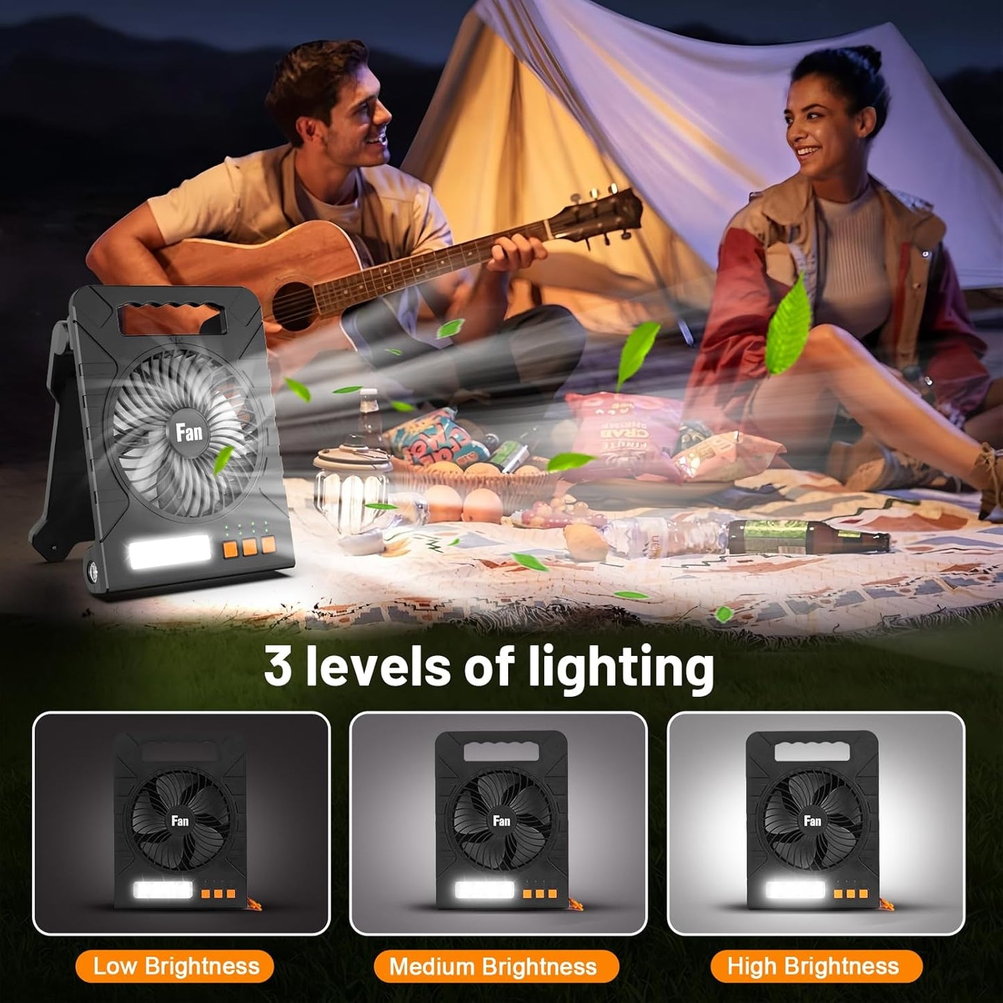 Solar Fan with Led Light